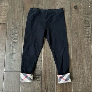 Burberry Black Kids Leggings with Signature Check Cuffs